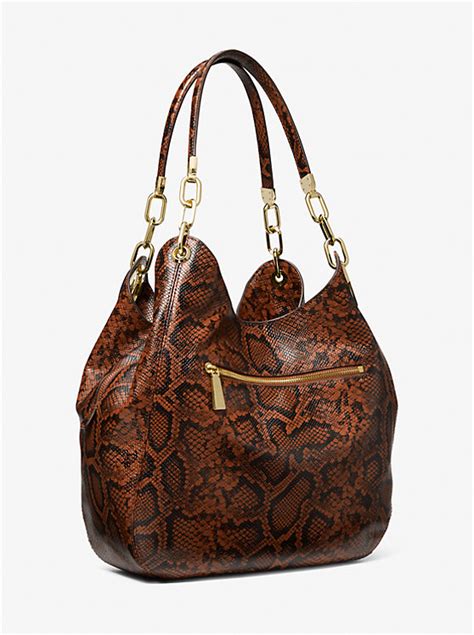 michael kors lillie large shoulder bag|Michael Kors snakeskin shoulder bag.